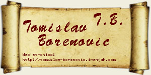 Tomislav Borenović vizit kartica
